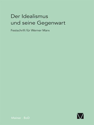 cover image of Der Idealismus und seine Gegenwart